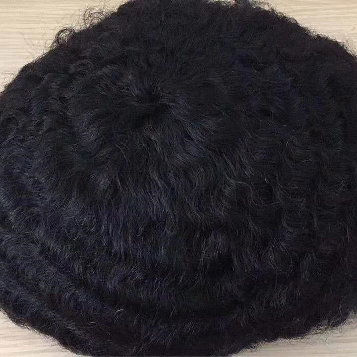 Africa curly toupee,hair replacement men toupee，toupee men，light density men toupeeHN292